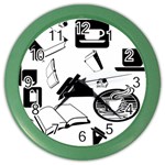 Books And Coffee Wall Clock (Color)
