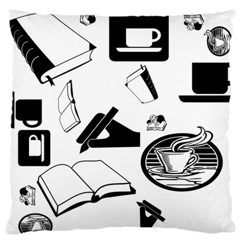 Books And Coffee Large Cushion Case (Single Sided)  from ArtsNow.com Front