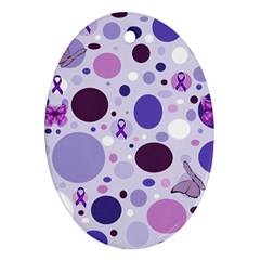Purple Awareness Dots Oval Ornament (Two Sides) from ArtsNow.com Front