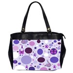 Purple Awareness Dots Oversize Office Handbag (Two Sides)