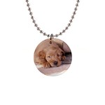 Golden Retriever Puppy 1  Button Necklace