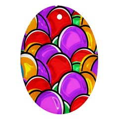 Colored Easter Eggs Oval Ornament (Two Sides) from ArtsNow.com Back