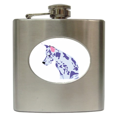 Great Dane Hip Flask (6 oz) from ArtsNow.com Front
