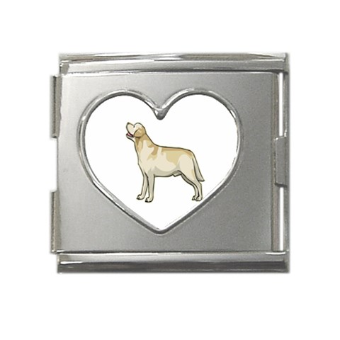 Labrador Retriever Mega Link Heart Italian Charm (18mm) from ArtsNow.com Front