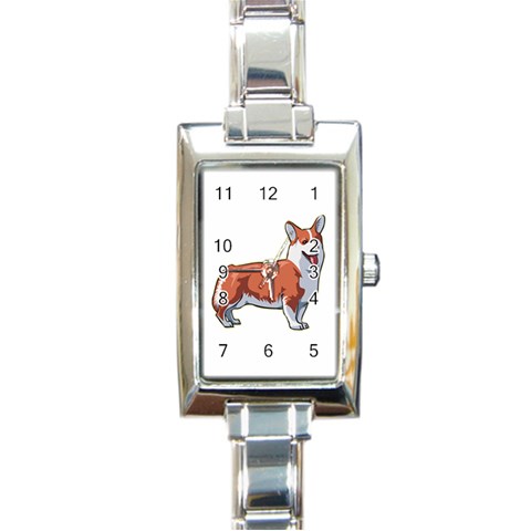 Pembroke Welsh Corgi Rectangular Italian Charm Watch from ArtsNow.com Front