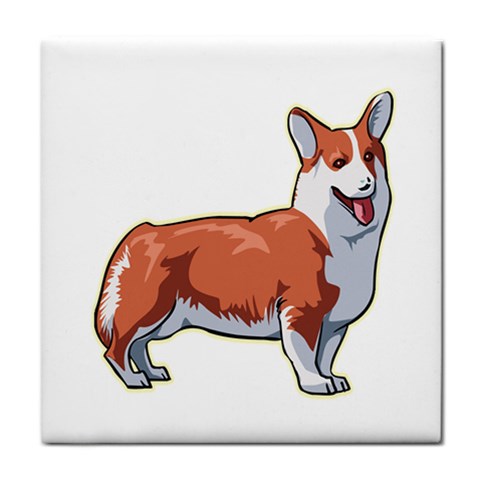 Pembroke Welsh Corgi Tile Coaster from ArtsNow.com Front