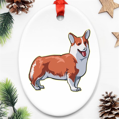 Pembroke Welsh Corgi Ornament (Oval) from ArtsNow.com Front