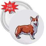 Pembroke Welsh Corgi 3  Button (100 pack)