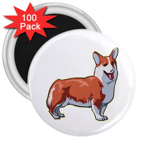 Pembroke Welsh Corgi 3  Magnet (100 pack) from ArtsNow.com Front