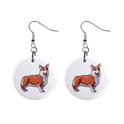 Pembroke Welsh Corgi 1  Button Earrings from ArtsNow.com Front
