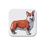 Pembroke Welsh Corgi Rubber Square Coaster (4 pack)