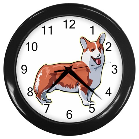 Pembroke Welsh Corgi Wall Clock (Black) from ArtsNow.com Front