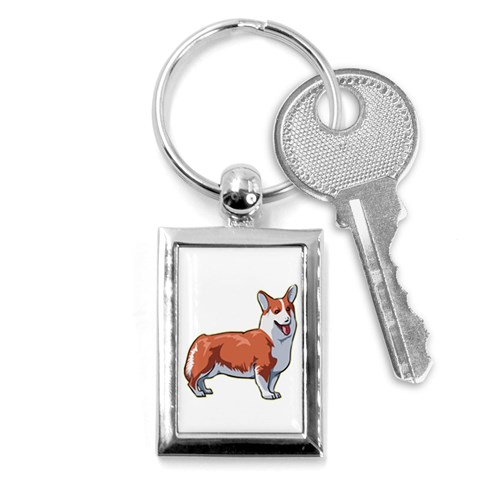 Pembroke Welsh Corgi Key Chain (Rectangle) from ArtsNow.com Front