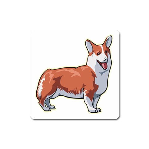 Pembroke Welsh Corgi Magnet (Square) from ArtsNow.com Front