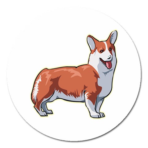Pembroke Welsh Corgi Magnet 5  (Round) from ArtsNow.com Front