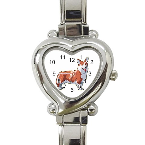 Pembroke Welsh Corgi Heart Italian Charm Watch from ArtsNow.com Front