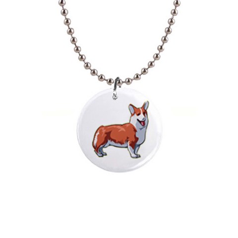 Pembroke Welsh Corgi 1  Button Necklace from ArtsNow.com Front