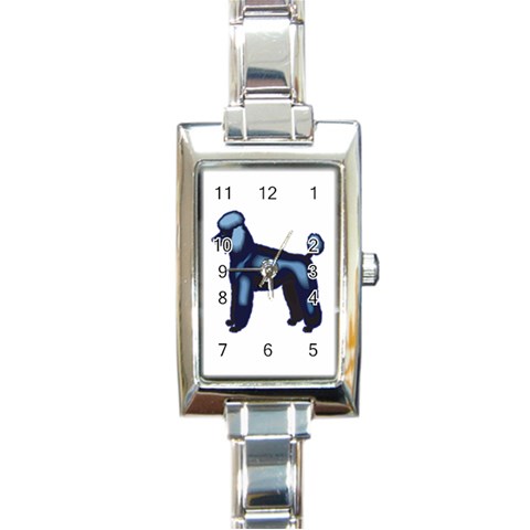 Poodle Rectangular Italian Charm Watch from ArtsNow.com Front