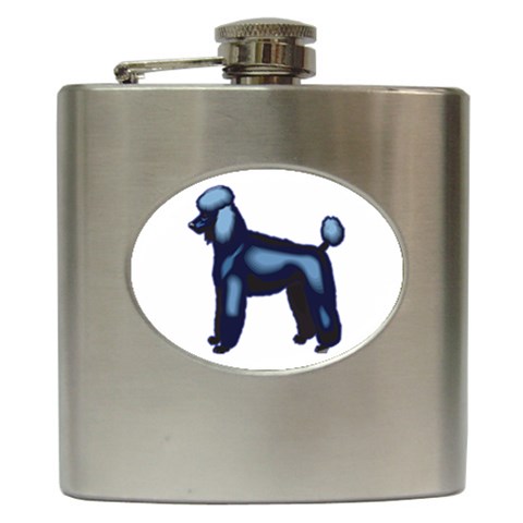 Poodle Hip Flask (6 oz) from ArtsNow.com Front