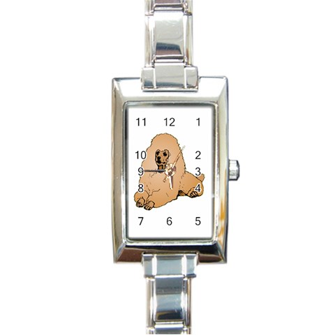 Poodle Rectangular Italian Charm Watch from ArtsNow.com Front