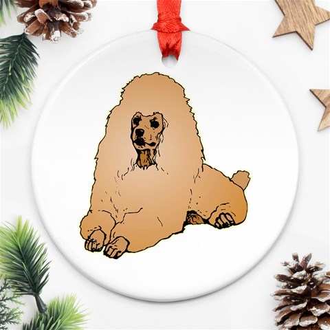 Poodle Ornament (Round) from ArtsNow.com Front