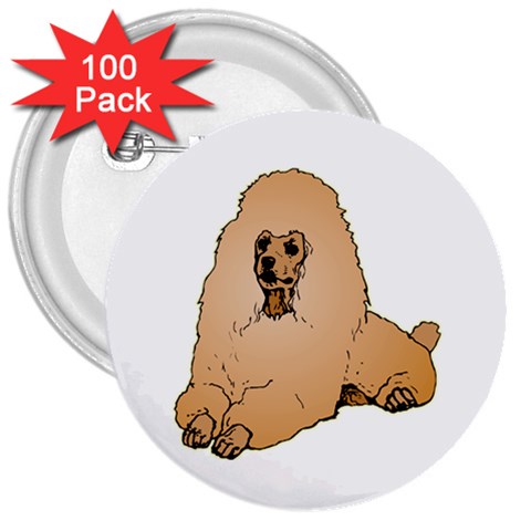 Poodle 3  Button (100 pack) from ArtsNow.com Front