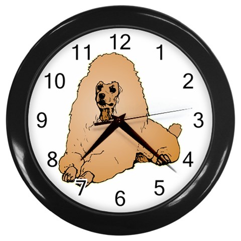 Poodle Wall Clock (Black) from ArtsNow.com Front