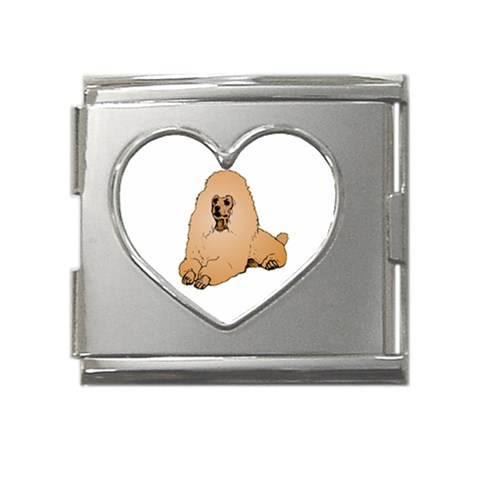 Poodle Mega Link Heart Italian Charm (18mm) from ArtsNow.com Front
