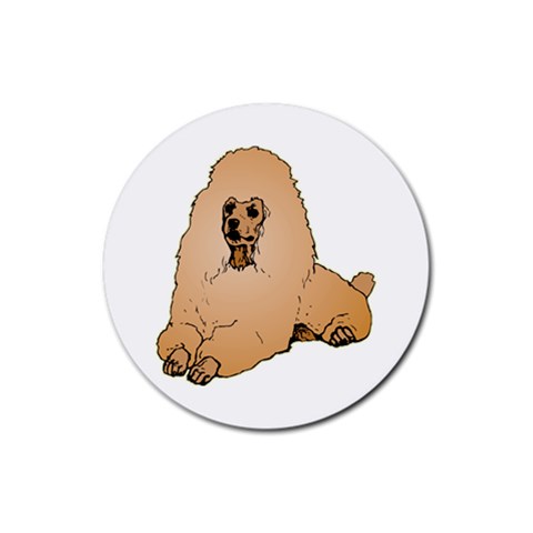 Poodle Rubber Round Coaster (4 pack) from ArtsNow.com Front