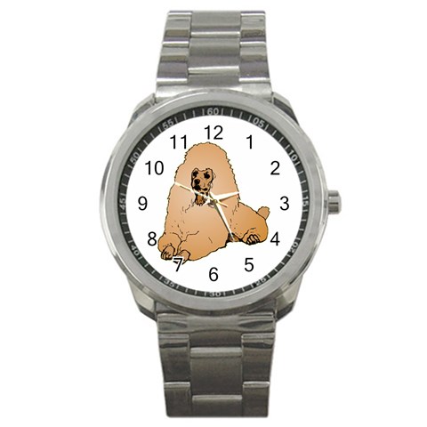 Poodle Sport Metal Watch from ArtsNow.com Front