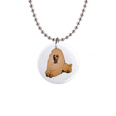 Poodle 1  Button Necklace from ArtsNow.com Front