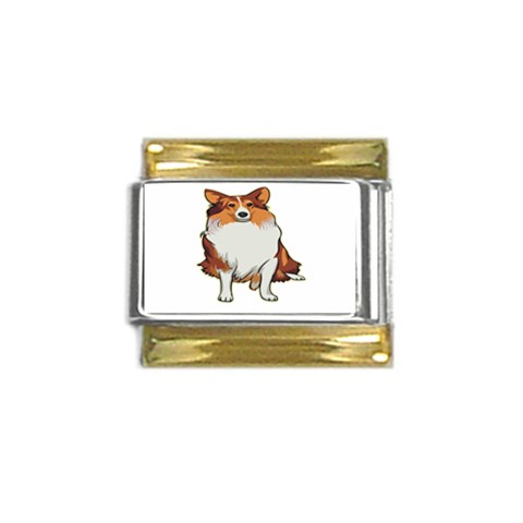 Shetland Sheepdog Gold Trim Italian Charm (9mm) from ArtsNow.com Front