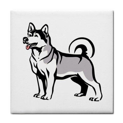 Siberian Husky Tile Coaster from ArtsNow.com Front