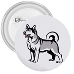 Siberian Husky 3  Button