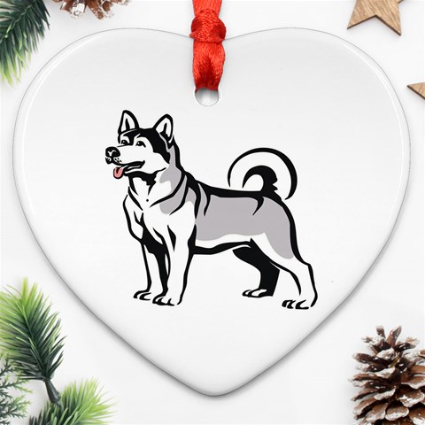 Siberian Husky Ornament (Heart) from ArtsNow.com Front