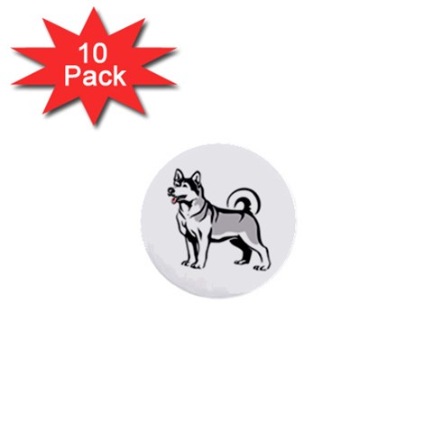 Siberian Husky 1  Mini Button (10 pack)  from ArtsNow.com Front