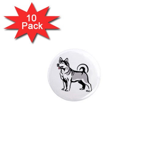 Siberian Husky 1  Mini Magnet (10 pack)  from ArtsNow.com Front