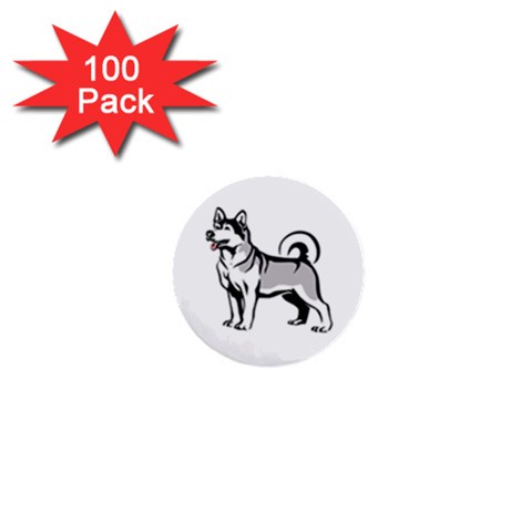 Siberian Husky 1  Mini Button (100 pack)  from ArtsNow.com Front