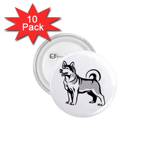 Siberian Husky 1.75  Button (10 pack)  from ArtsNow.com Front