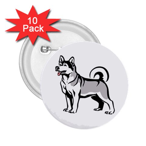 Siberian Husky 2.25  Button (10 pack) from ArtsNow.com Front