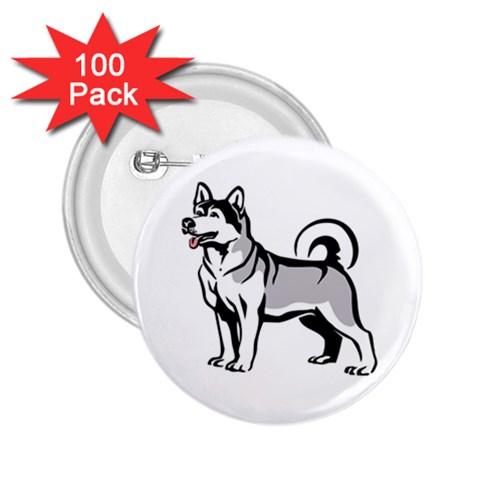 Siberian Husky 2.25  Button (100 pack) from ArtsNow.com Front
