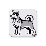 Siberian Husky Rubber Coaster (Square)