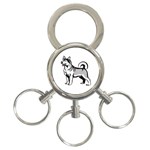 Siberian Husky 3-Ring Key Chain