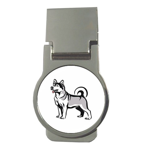 Siberian Husky Money Clip (Round) from ArtsNow.com Front