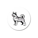 Siberian Husky Magnet 3  (Round)