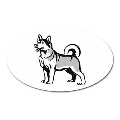 Siberian Husky Magnet (Oval) from ArtsNow.com Front