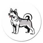 Siberian Husky Magnet 5  (Round)
