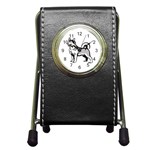 Siberian Husky Pen Holder Desk Clock