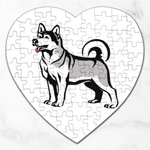 Siberian Husky Jigsaw Puzzle (Heart) from ArtsNow.com Front