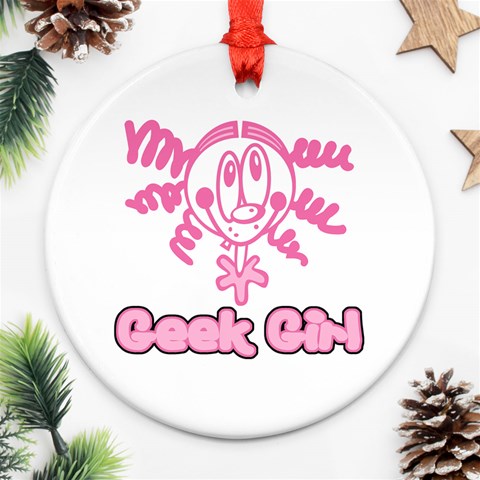 Geek Girl Ornament (Round) from ArtsNow.com Front